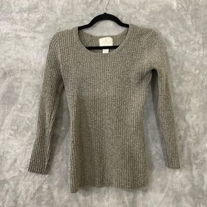 Vtg. 90's Y2K Express Tricot Ribbed Knit Sweater Wool Blend Crew Women M green